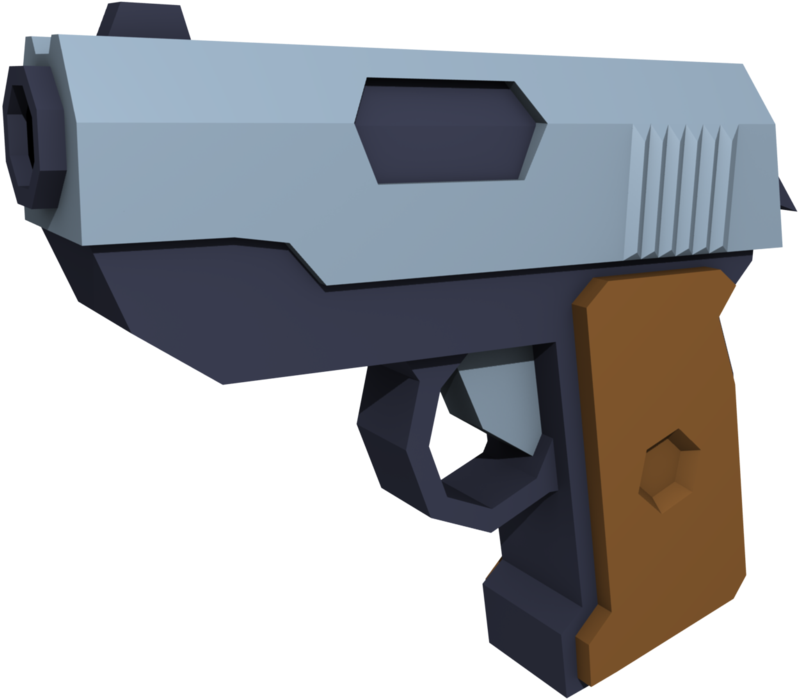 Low Poly Pistol - Low Poly Pistol Model Clipart (1024x768), Png Download