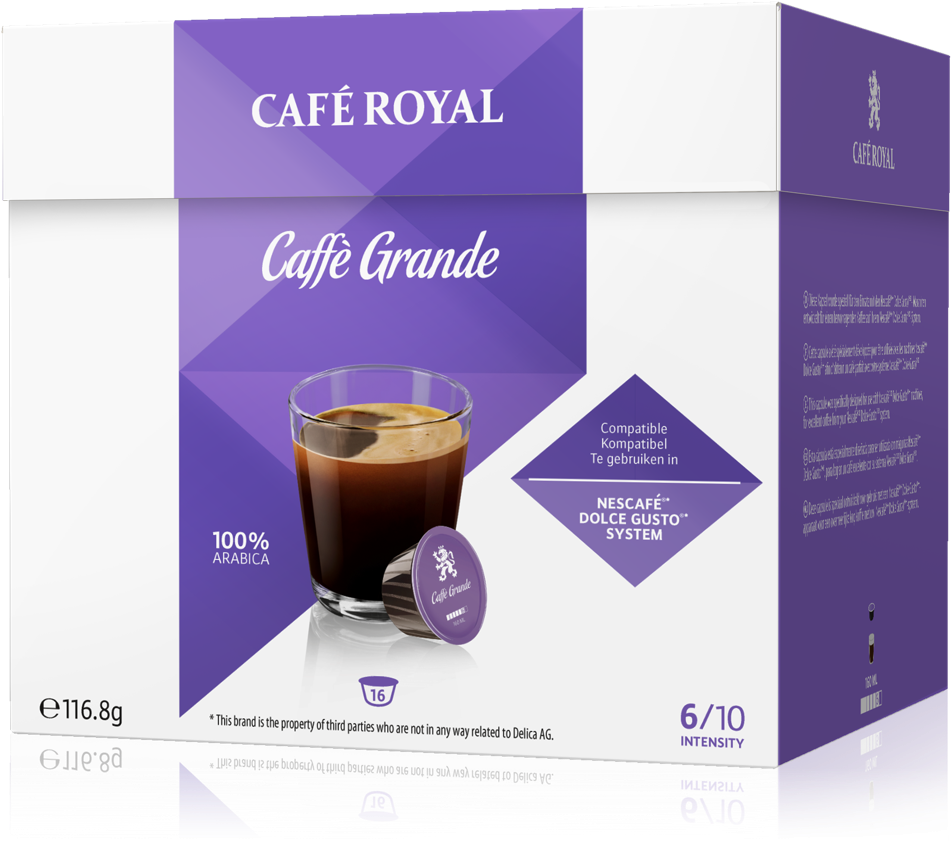 Cafe Royal Caffè Grande Kompatibel Mit Nescafe Dolce - Café Royal Dolce Gusto Clipart (1020x1300), Png Download