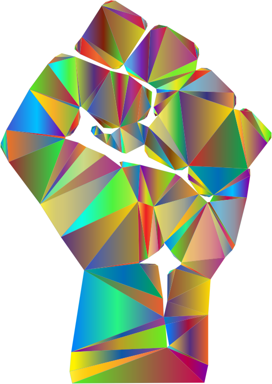 Fist Low Poly - Graphic Design Clipart (555x782), Png Download