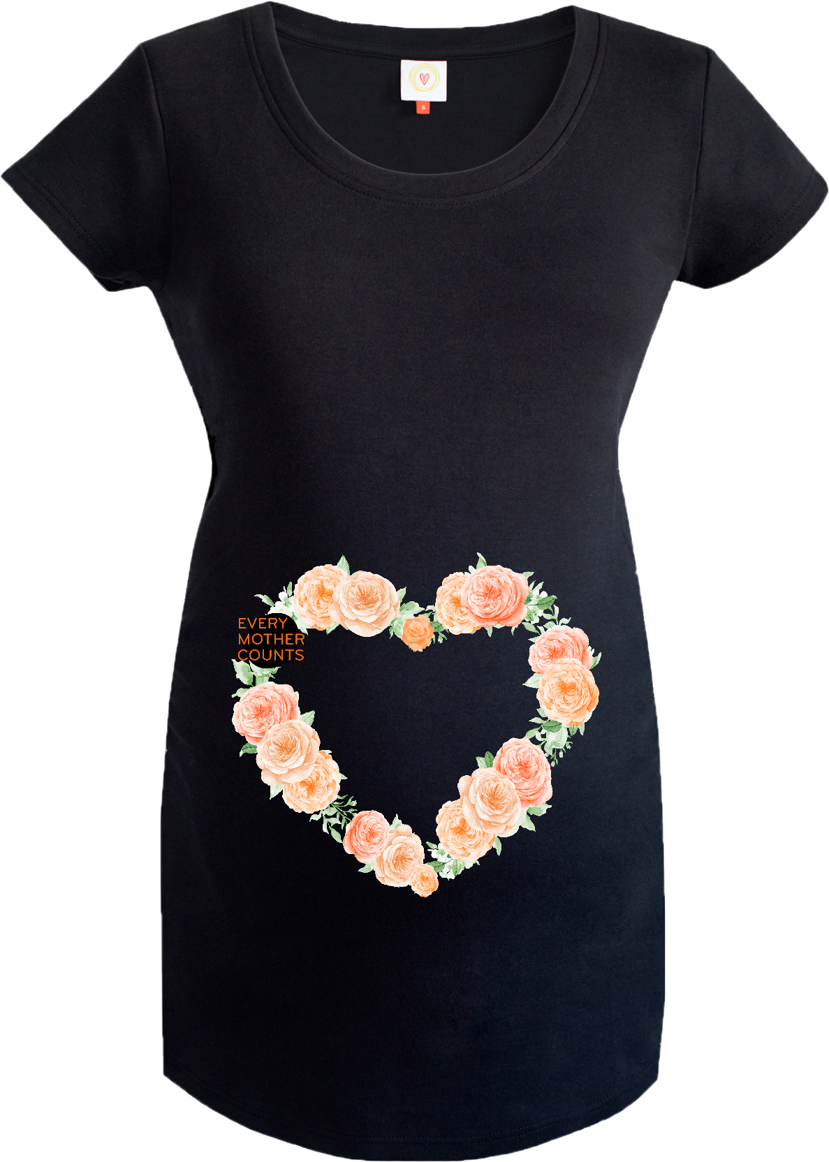 Orange Rose Heart Maternity Top By Gooseberry Pink - Top Clipart (1998x1998), Png Download