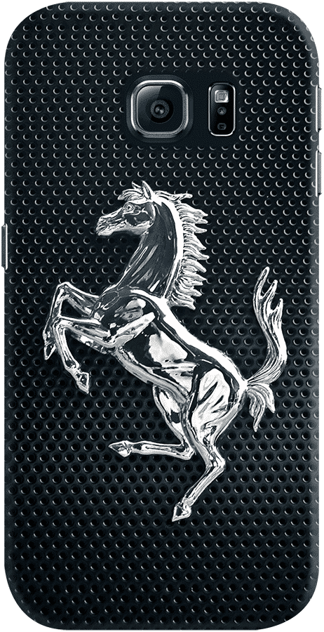 Dailyobjects Ferrari Horse On Black Mesh Case For Samsung - Ferrari Case For Samsung S9 Clipart (462x900), Png Download