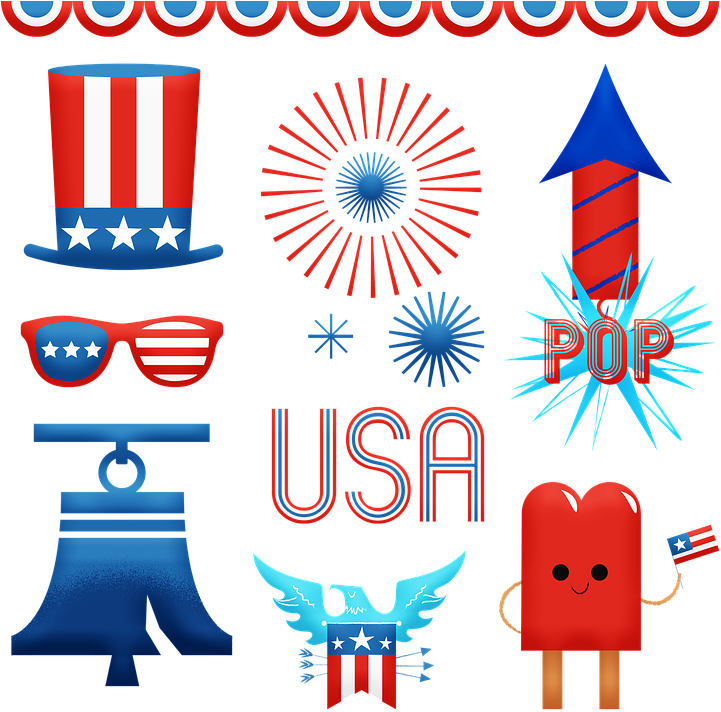 Independence Day 4th Of July Usa Celebration Clipart (720x720), Png Download