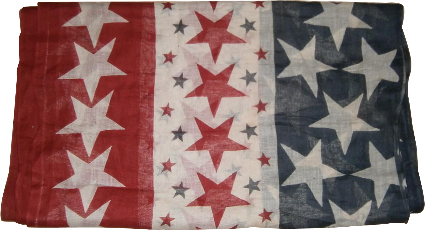 Vintage Muslin Patriotic Stars Bunting For 4th Of July - Patchwork Clipart (1406x1406), Png Download