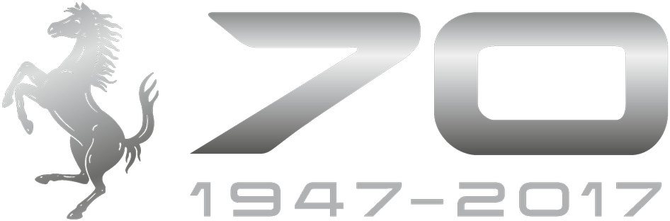 Cavallino 70 Logo Small Simplified Tonal - Ferrari Clipart (1600x693), Png Download