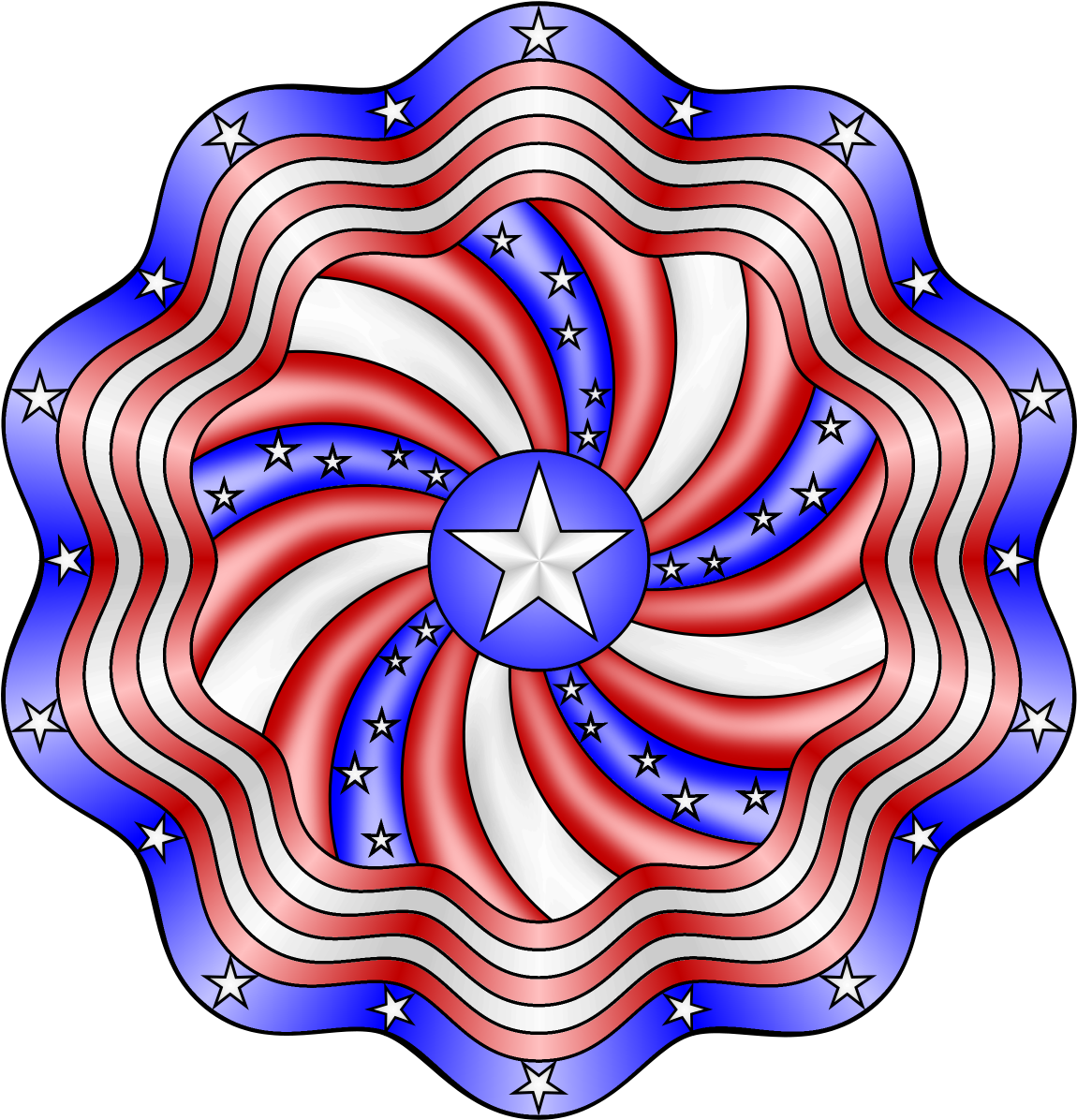 Don T Eat The Paste Stars And Stripes Mandala Coloring - Coloring Book Clipart (1200x1200), Png Download