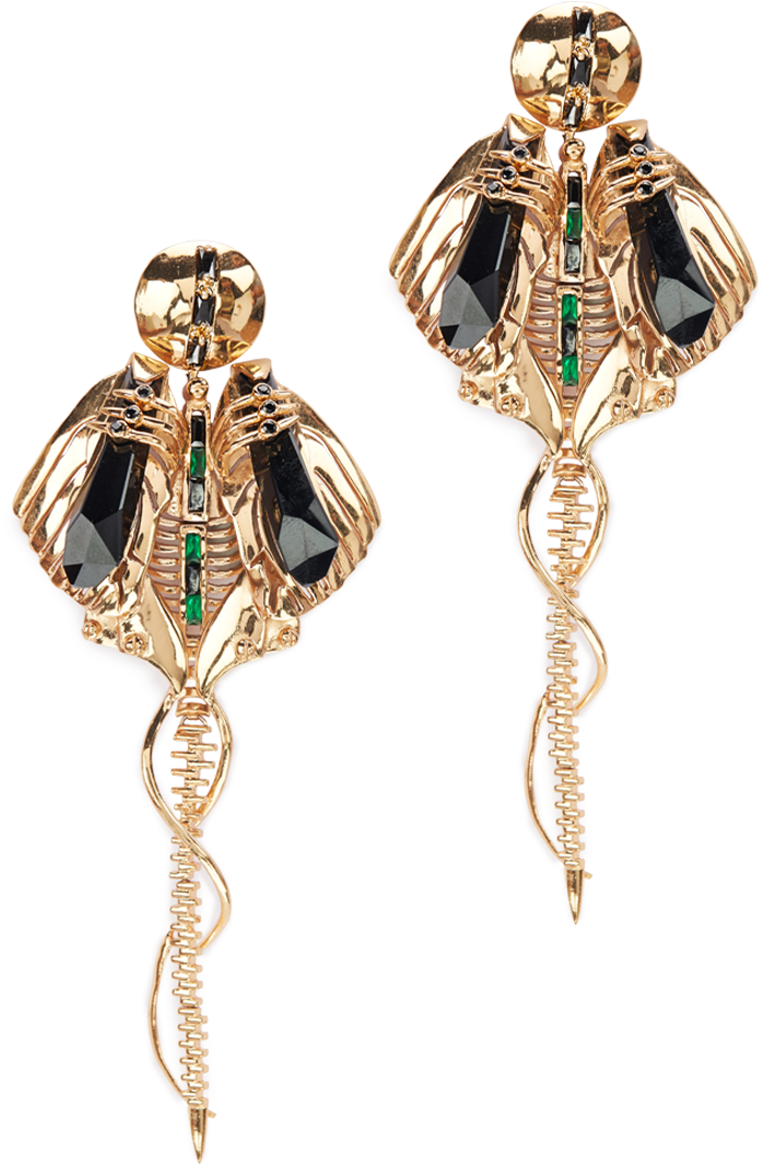 Chrysalis Gold Long Earrings - Pendant Clipart (1000x1300), Png Download