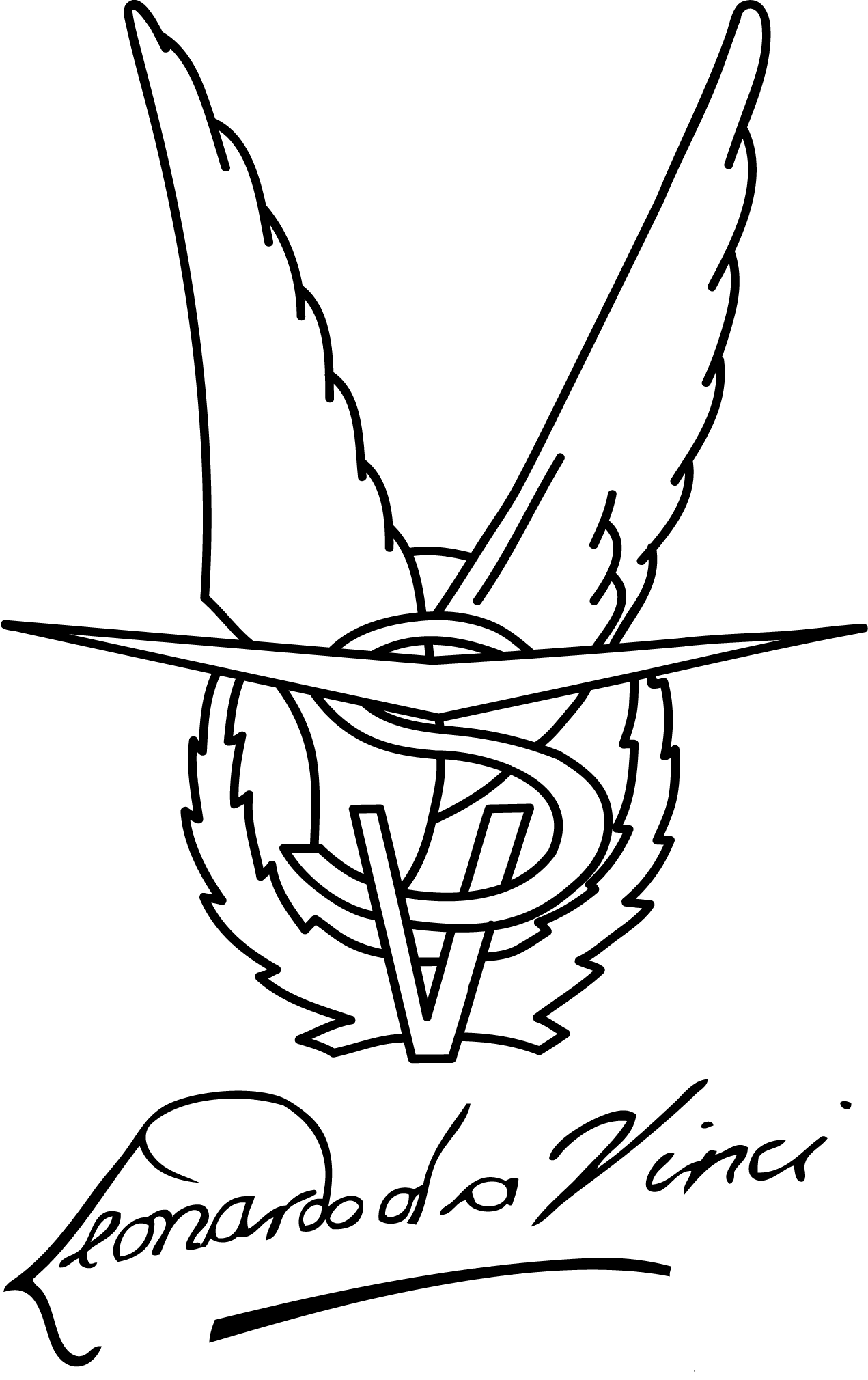 Vsv Logo Met Naam Zwart - Vsv Leonardo Da Vinci Clipart (1271x2020), Png Download