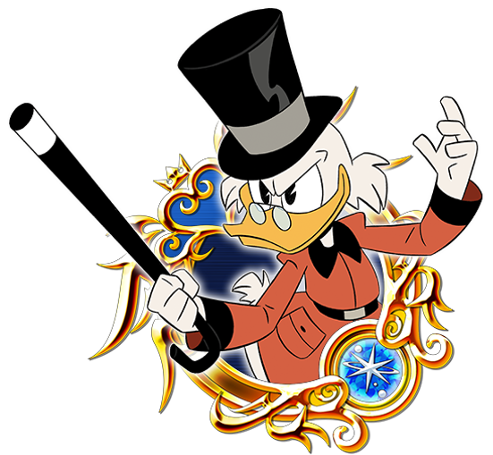 #khux Eng Scrooge Mcduck [1 Target, 0 Sp] For 1 Turn - Kingdom Hearts Union X Medal Clipart (584x547), Png Download