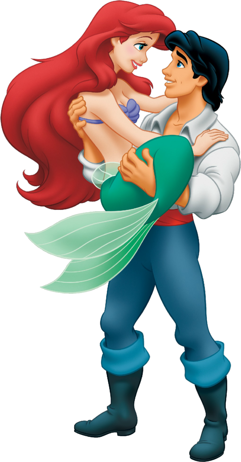 Little Mermaid And Prince Eric Clipart (1014x1920), Png Download