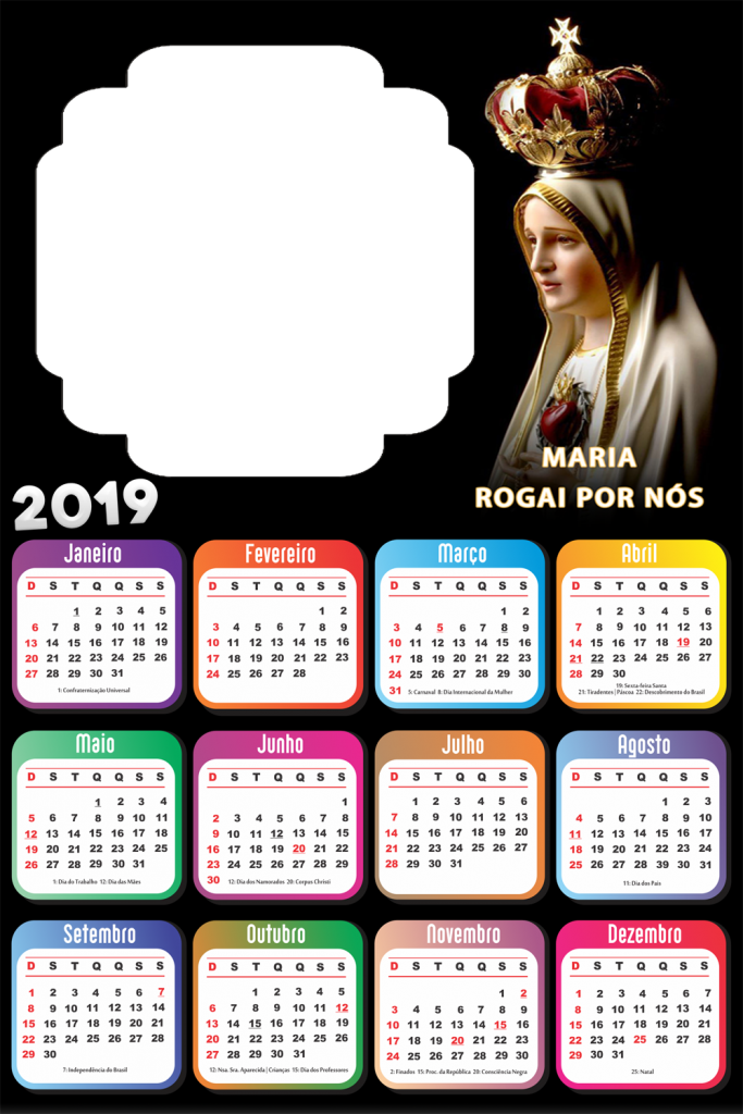 Calendario 2019 Para Por Foto - Calendario Pequeno Principe 2019 Clipart (683x1024), Png Download