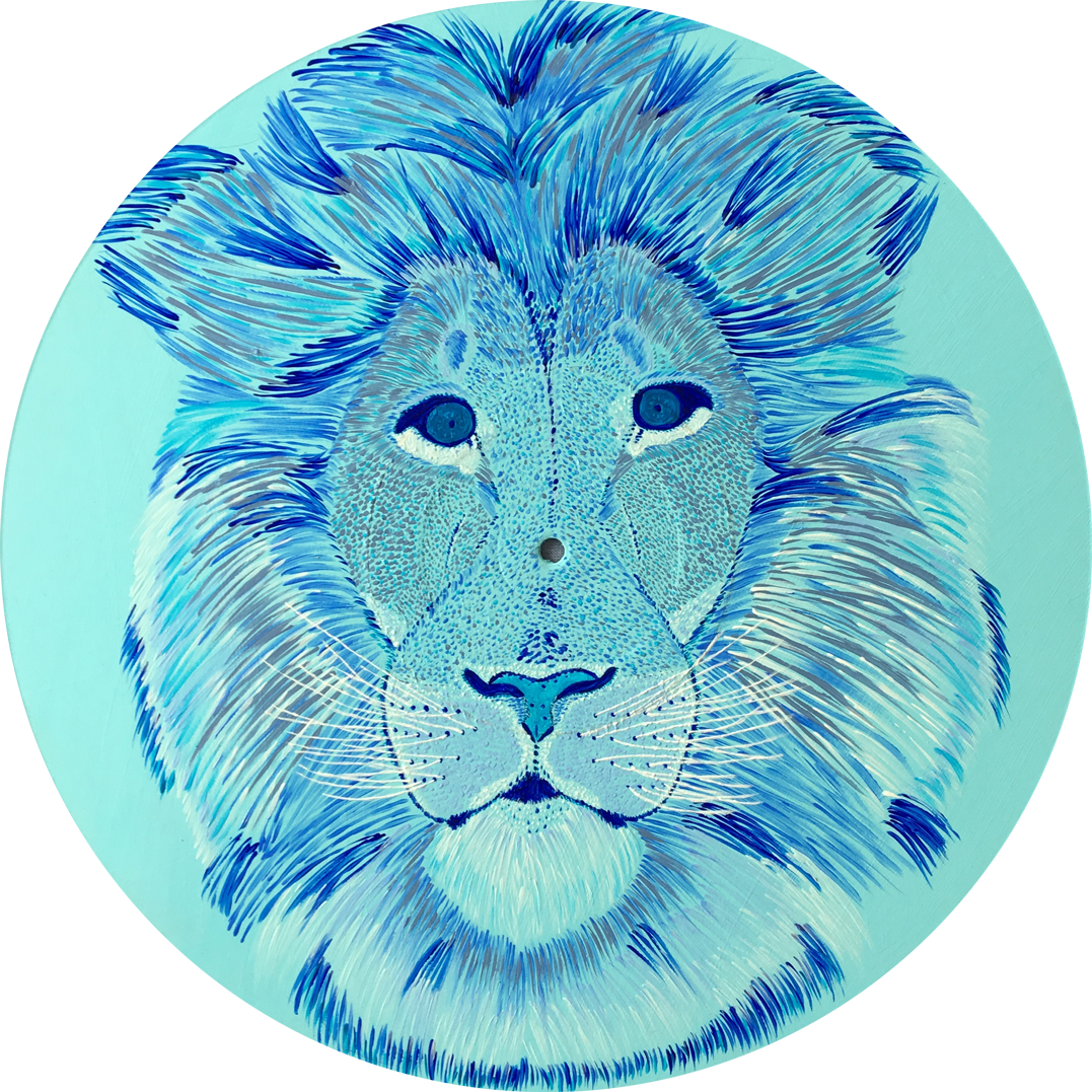 Leon Azul Painting (30x30x0 - Circle Clipart (1077x1077), Png Download