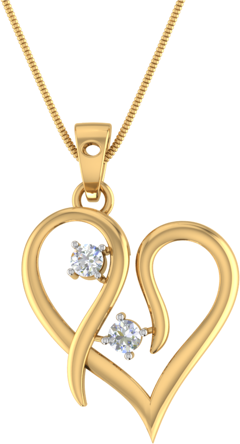 Dizzy Heart Pendant Diamond Pendant Set In 18 Kt - Pendentif Signe Astrologique En Or Clipart (2000x2000), Png Download