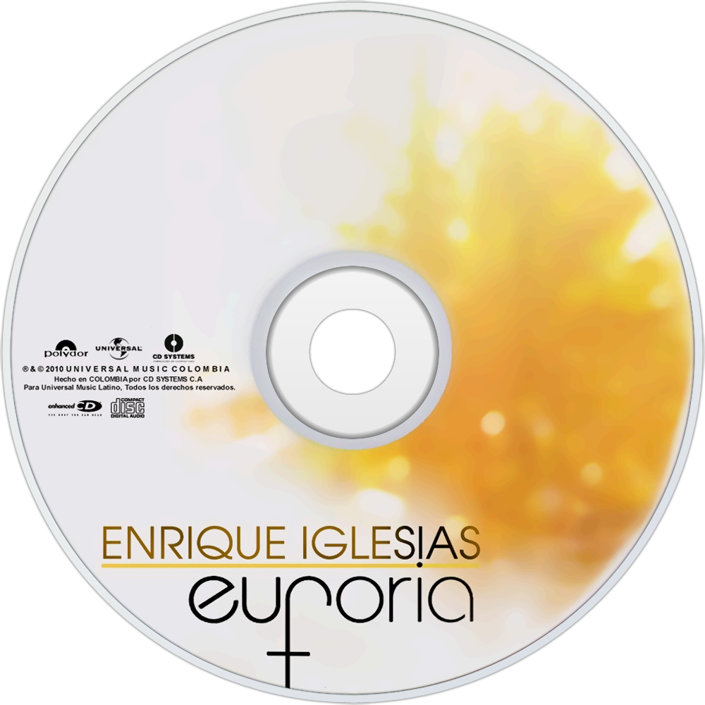 Enrique Iglesias Euphoria Cd Disc Image - Enrique Iglesias Euphoria Cover On Disk Clipart (1000x1000), Png Download