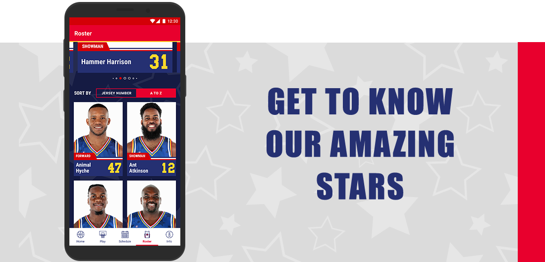 Harlem Globetrotters Mobile App - Mobile Phone Clipart (1100x529), Png Download