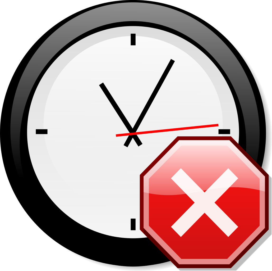 Stop X Nuvola With Clock - 240px X 240 Px Clipart (1029x1024), Png Download