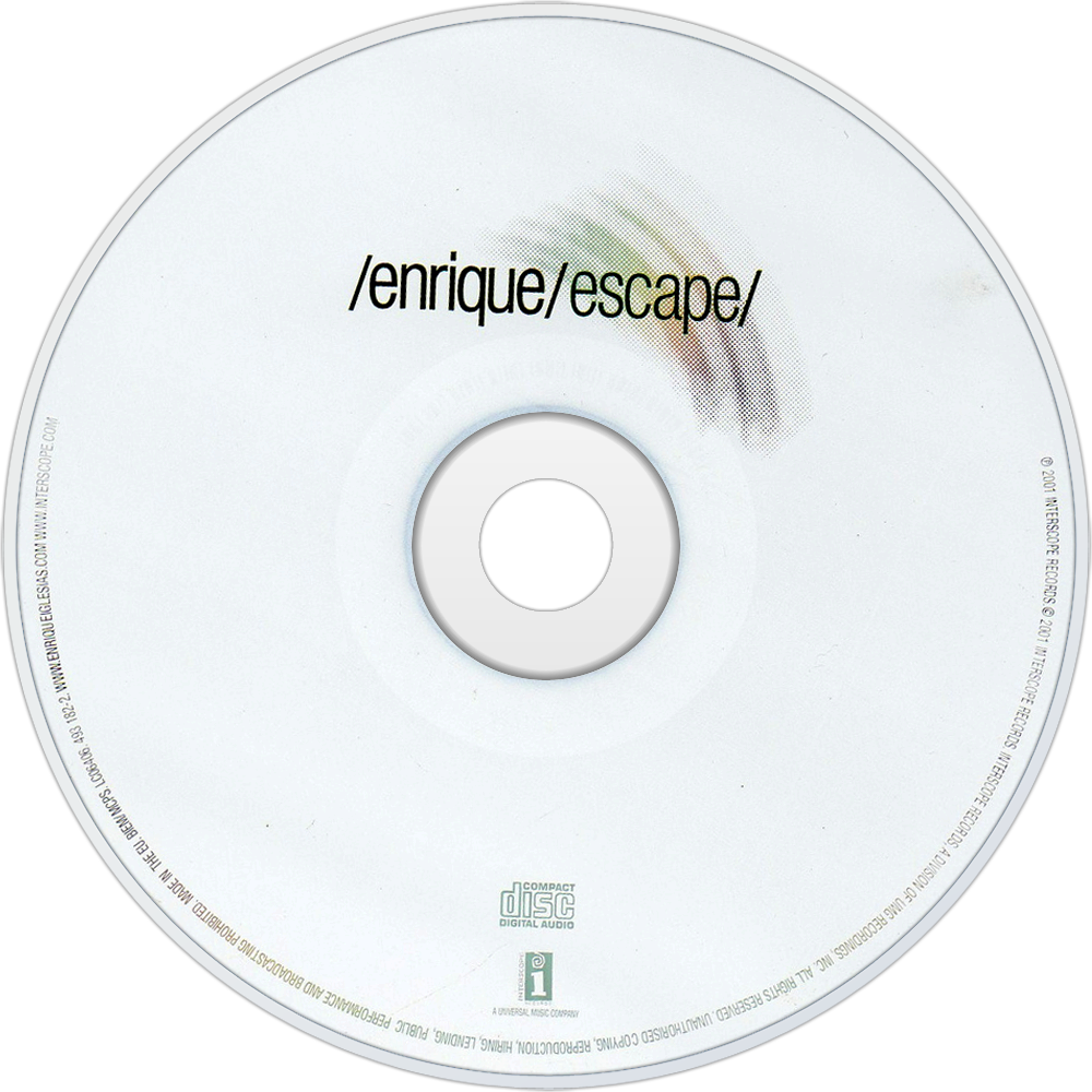 Enrique Iglesias Escape Cd Disc Image - Cd Clipart (1000x1000), Png Download