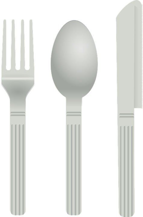 Knife Fork Spoon Silverware Cutlery Dining - Spoon Clip Art - Png Download (475x720), Png Download
