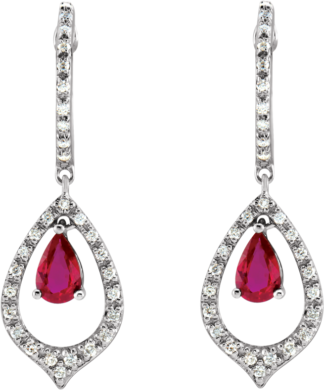 Golden Globes Jewelry Trends Ruby Pear Dangle Earrings - Earrings Clipart (757x855), Png Download