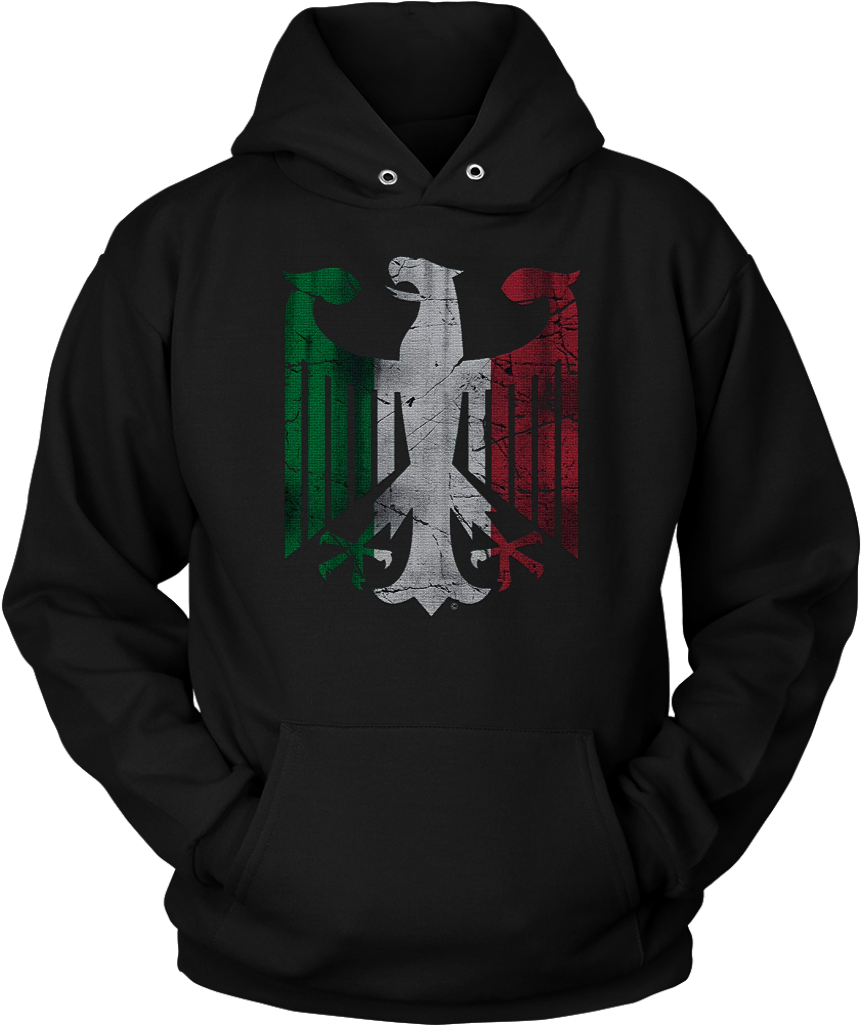 German Eagle Italian Flag T-shirt - Black Hoodie Cat Design Clipart (1024x1024), Png Download
