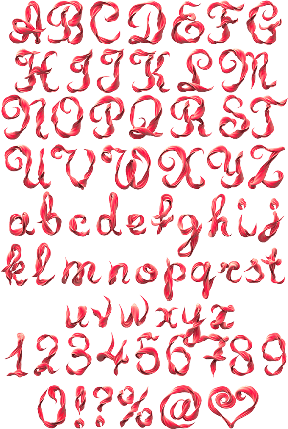 Silk Ribbon Font Clipart (595x901), Png Download