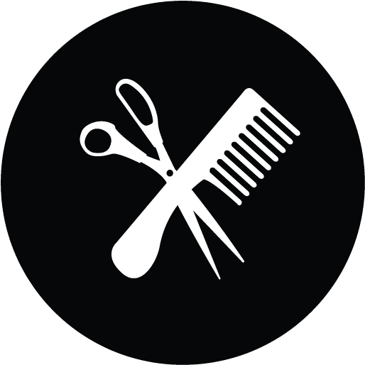 Hair Salon Haircuts Icon - Emblem Clipart (622x560), Png Download