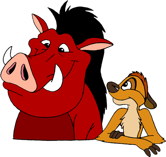 Timon Looking At Pumbaa - Lion King Timon And Pumbaa Clipart - Png Download (588x550), Png Download