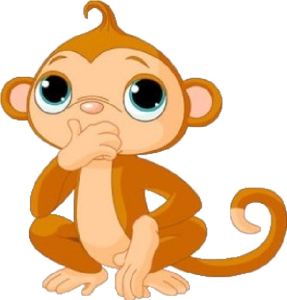 Cute Funny Cartoon Baby Monkey Clip Art - Monkey Clip Art - Png Download (600x600), Png Download