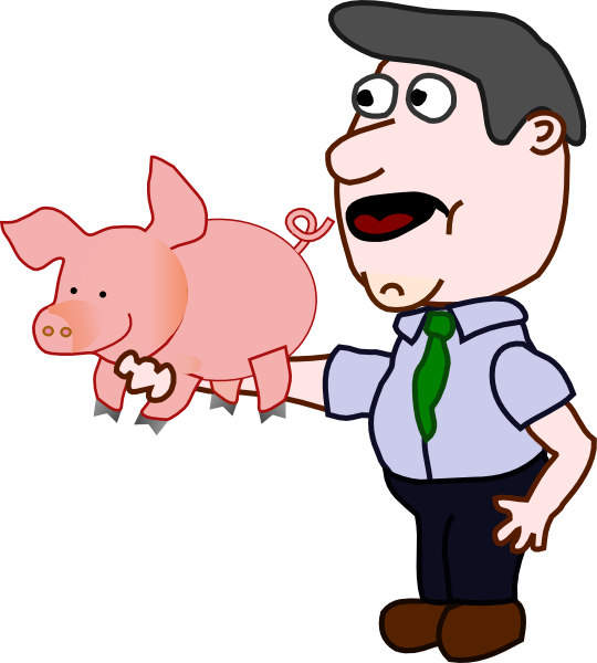Holding A Pig Icon Png , Png Download - Man Holding A Pig Clipart (540x600), Png Download