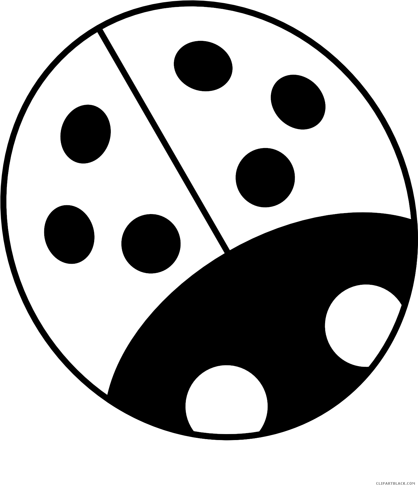 Five Clipart Ladybug - Ladybug Black And White Clip Art - Png Download (1331x1550), Png Download