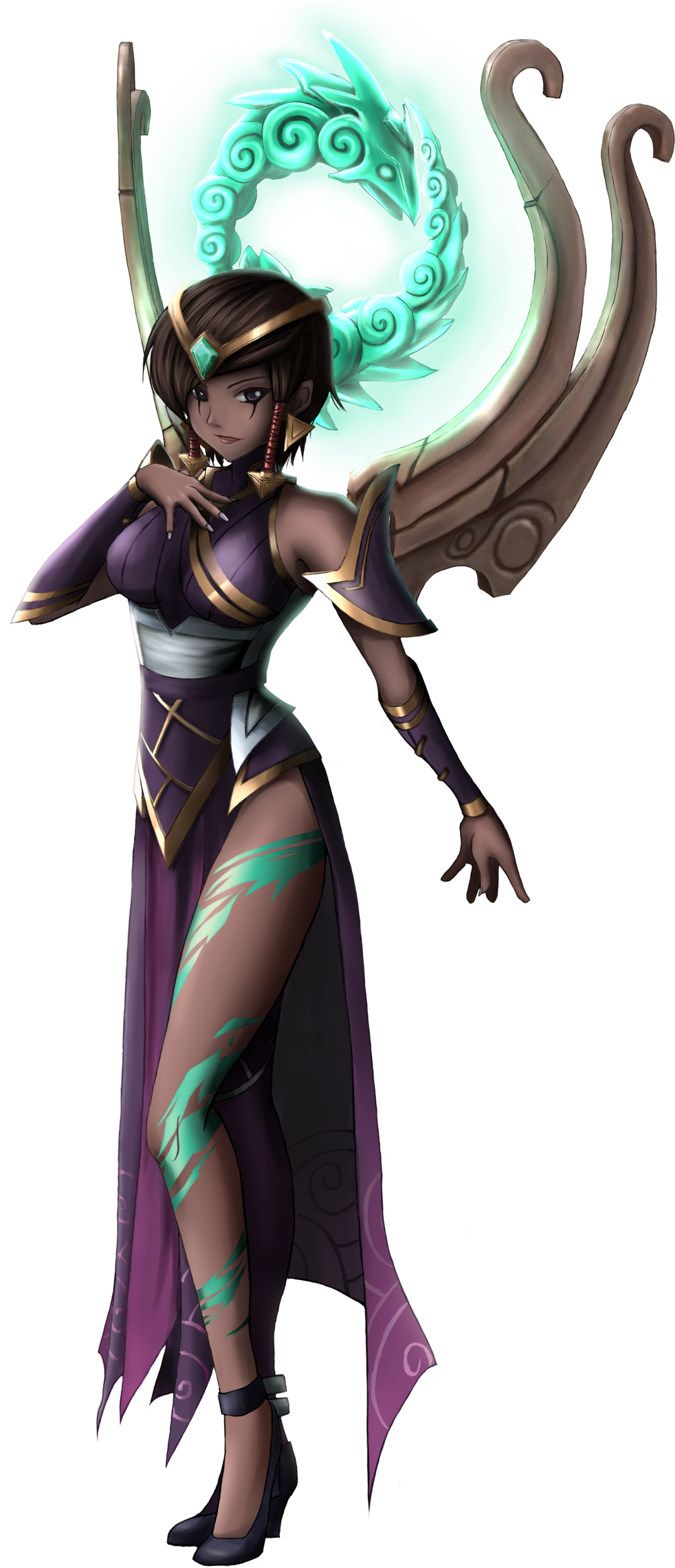 Karma [league Of Legends Art Collab] By Tekkanomaki-chan - Karma League Of Legends Png Clipart (1269x2948), Png Download