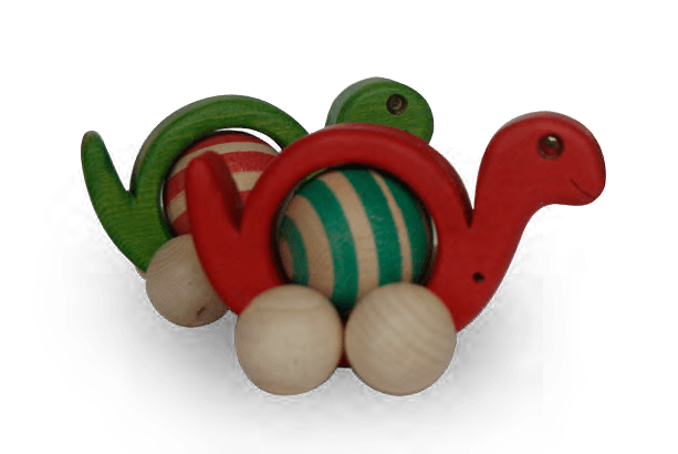 Caracol Infantil De Colores Verde Y Rojo - Push & Pull Toy Clipart (676x676), Png Download