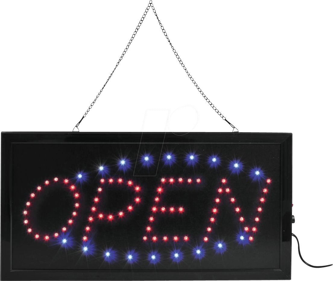 Compact Led Sign Open Classic - Led Display Clipart (1104x933), Png Download