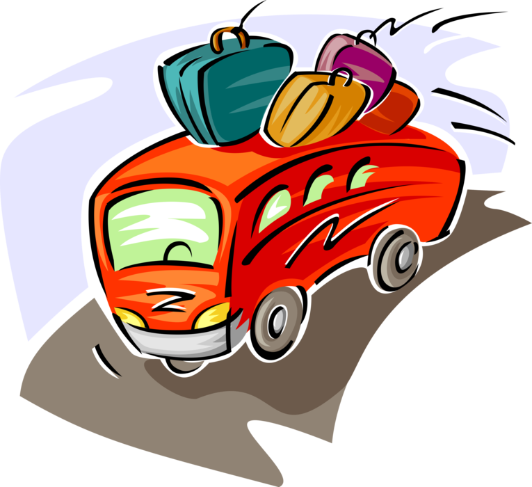 Vector Illustration Of Intercity Passenger Tour Bus Clipart (765x700), Png Download