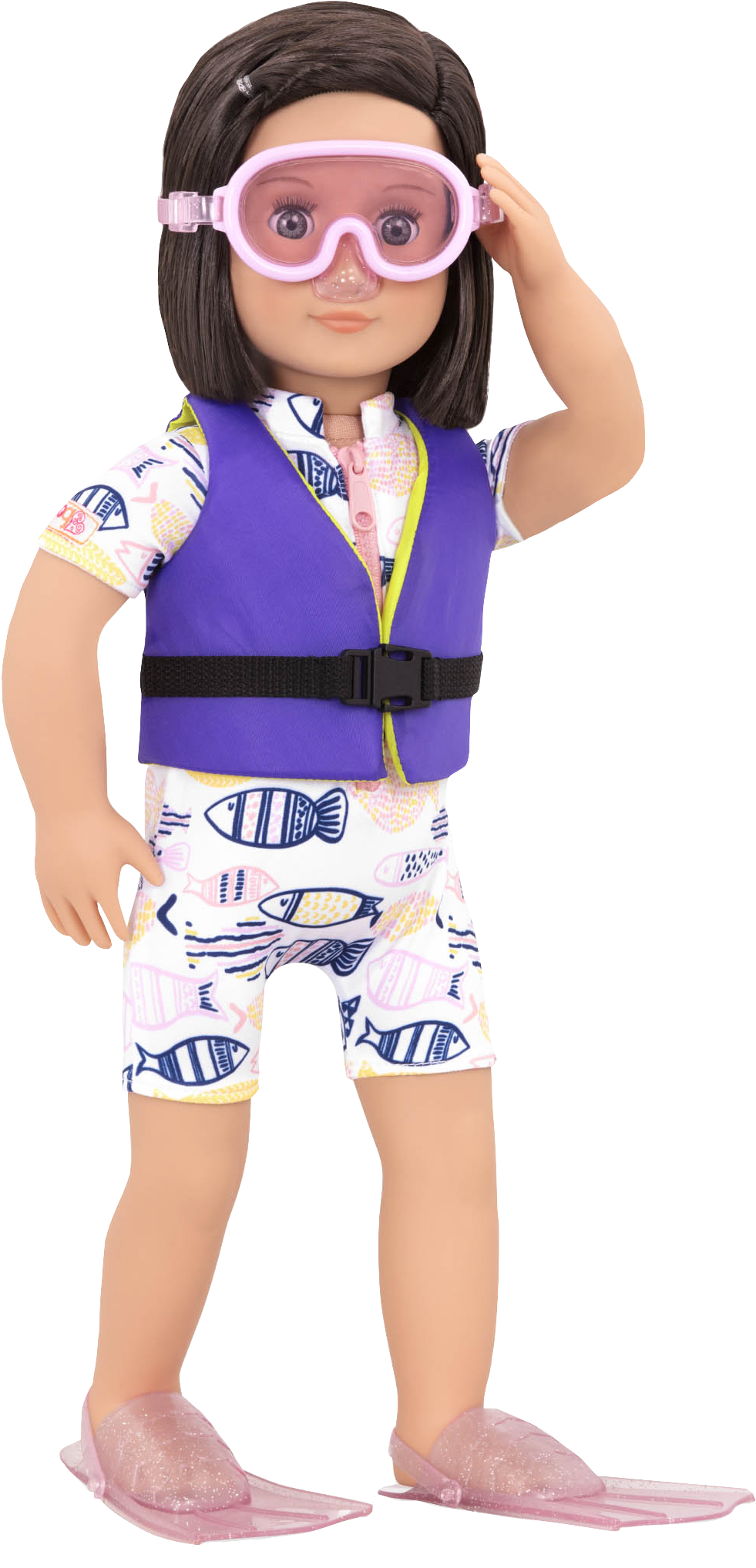 Everly Wearing Mask, Swimsuit, And Life Vest - Girl Clipart (2100x2100), Png Download