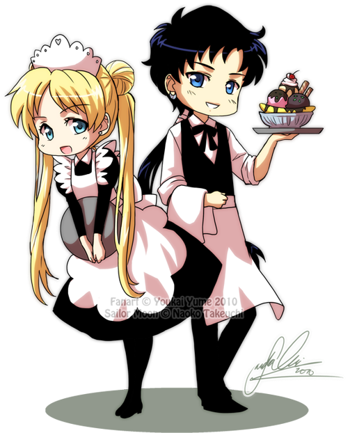 Serena Y Seiya - Chibi Seiya Sailor Moon Clipart (542x700), Png Download