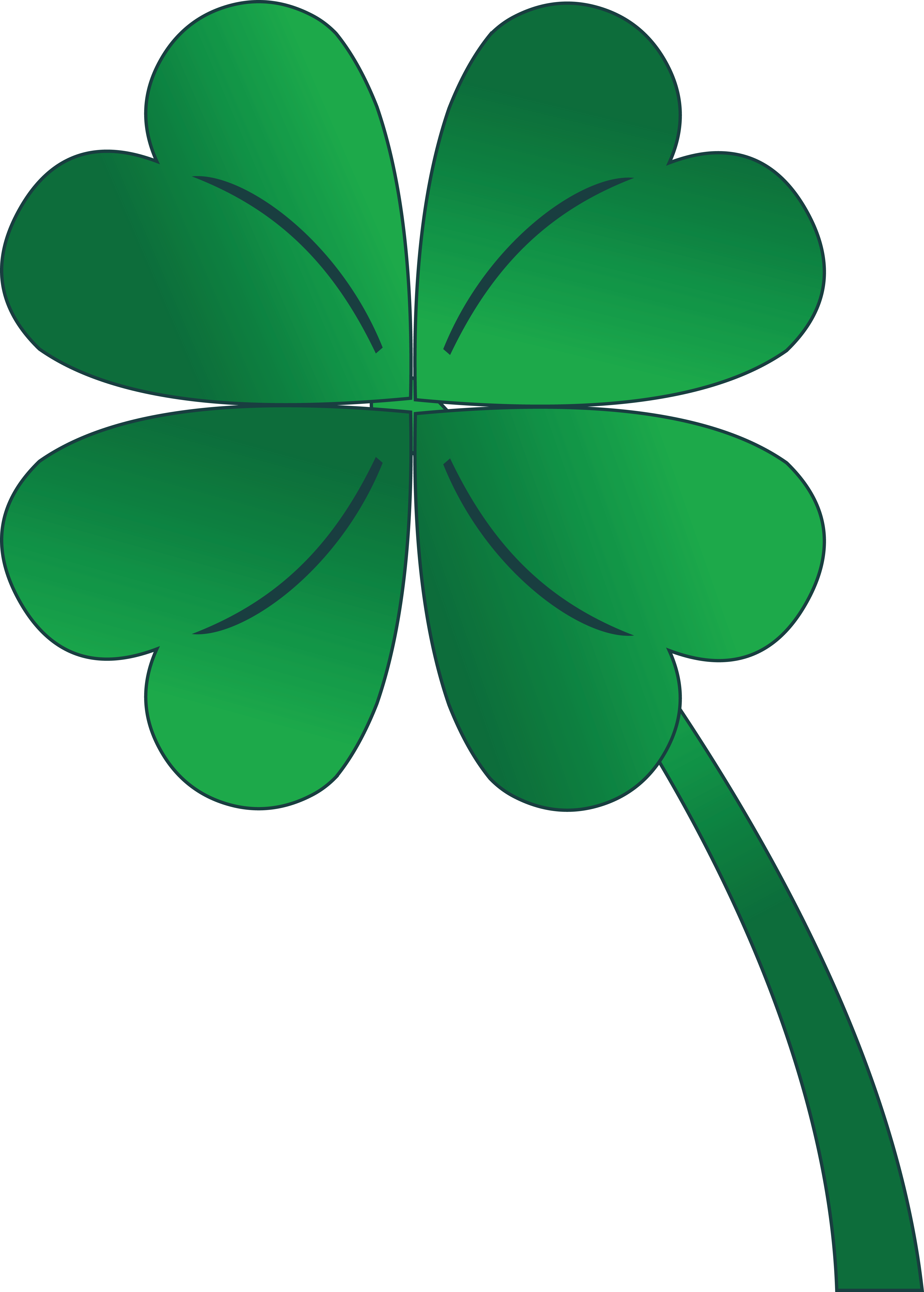 Free Clipart Of A St Paddy's Day 4 Leaf Clover Shamrock - Cartoon Clover Leaf - Png Download (4000x5592), Png Download