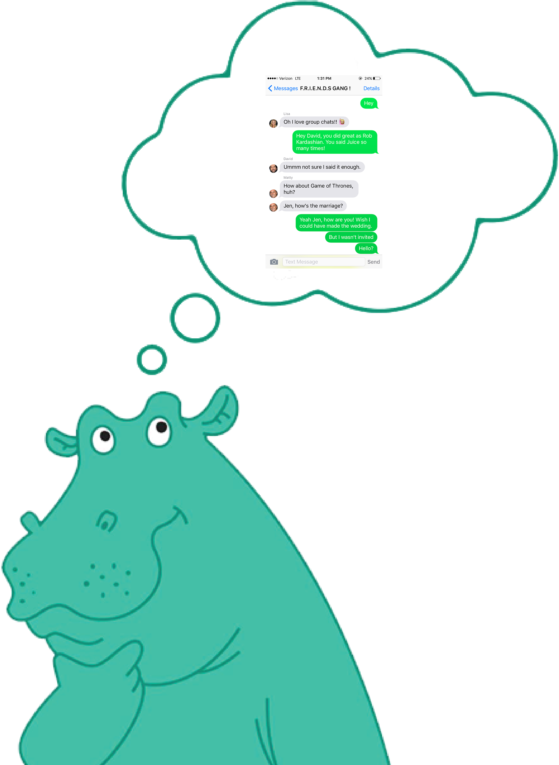 Jennifer Aniston Not Answering Cast Of Friends' Group - Illustration Clipart (5092x2673), Png Download