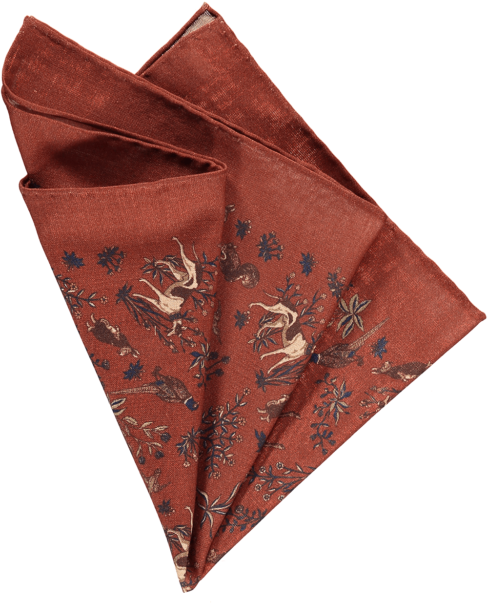 Pocket Square Rust Fauna Design - Suede Clipart (1000x1235), Png Download
