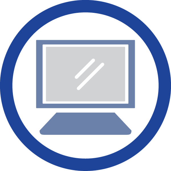 Summer School - Computer Skills Icon Blue Clipart (600x600), Png Download