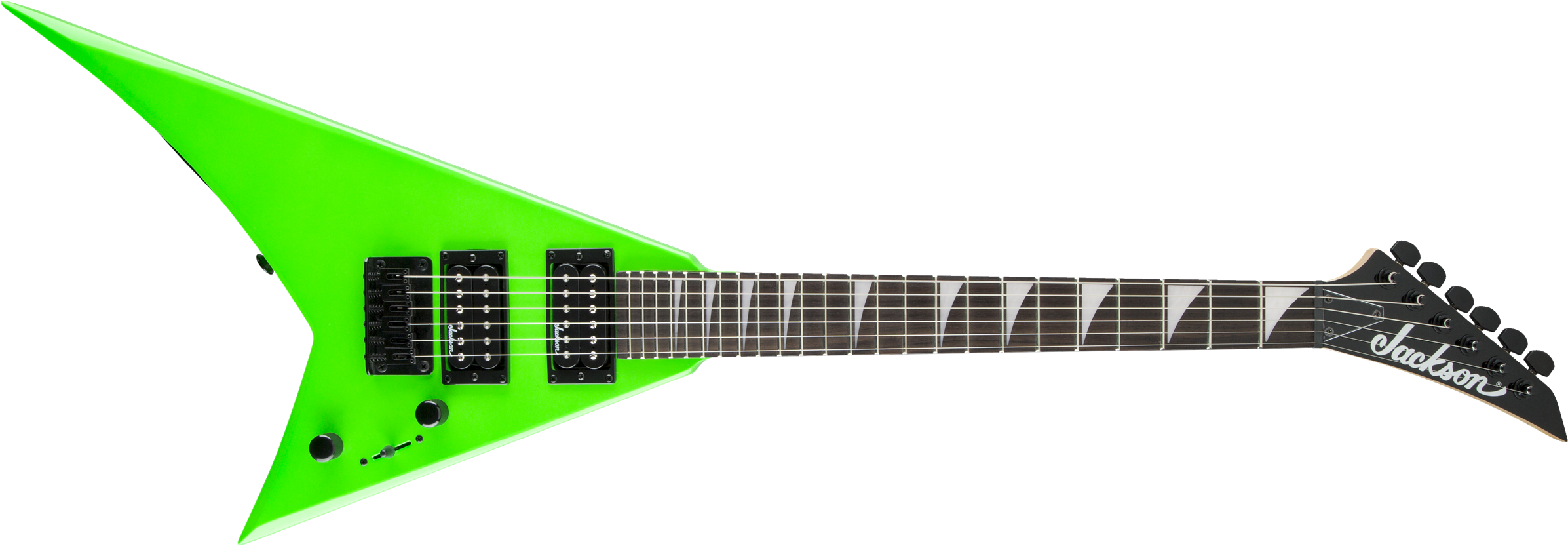 Jackson Rhoads Guitar Green Clipart (2400x840), Png Download