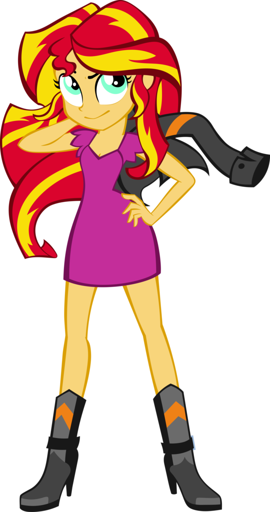 Shimmer Vector - Sunset Shimmer Vector Equestria Girls Clipart (540x1024), Png Download
