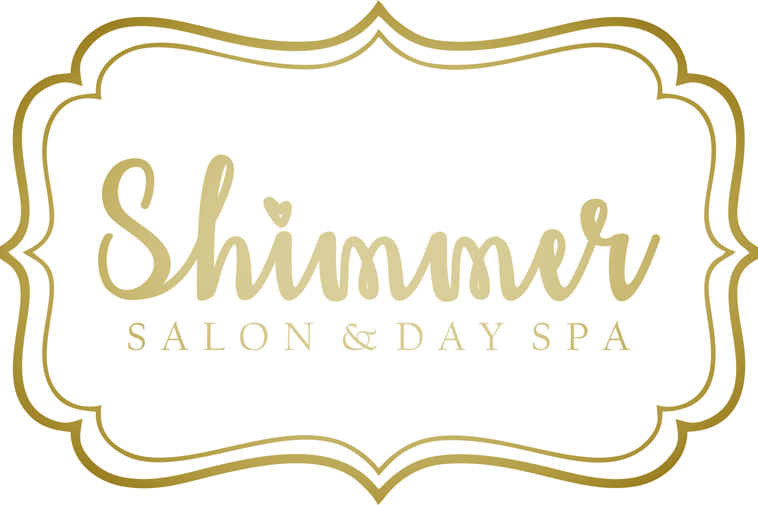 Shimmer Salon & Day Spa - Calligraphy Clipart (2526x1684), Png Download