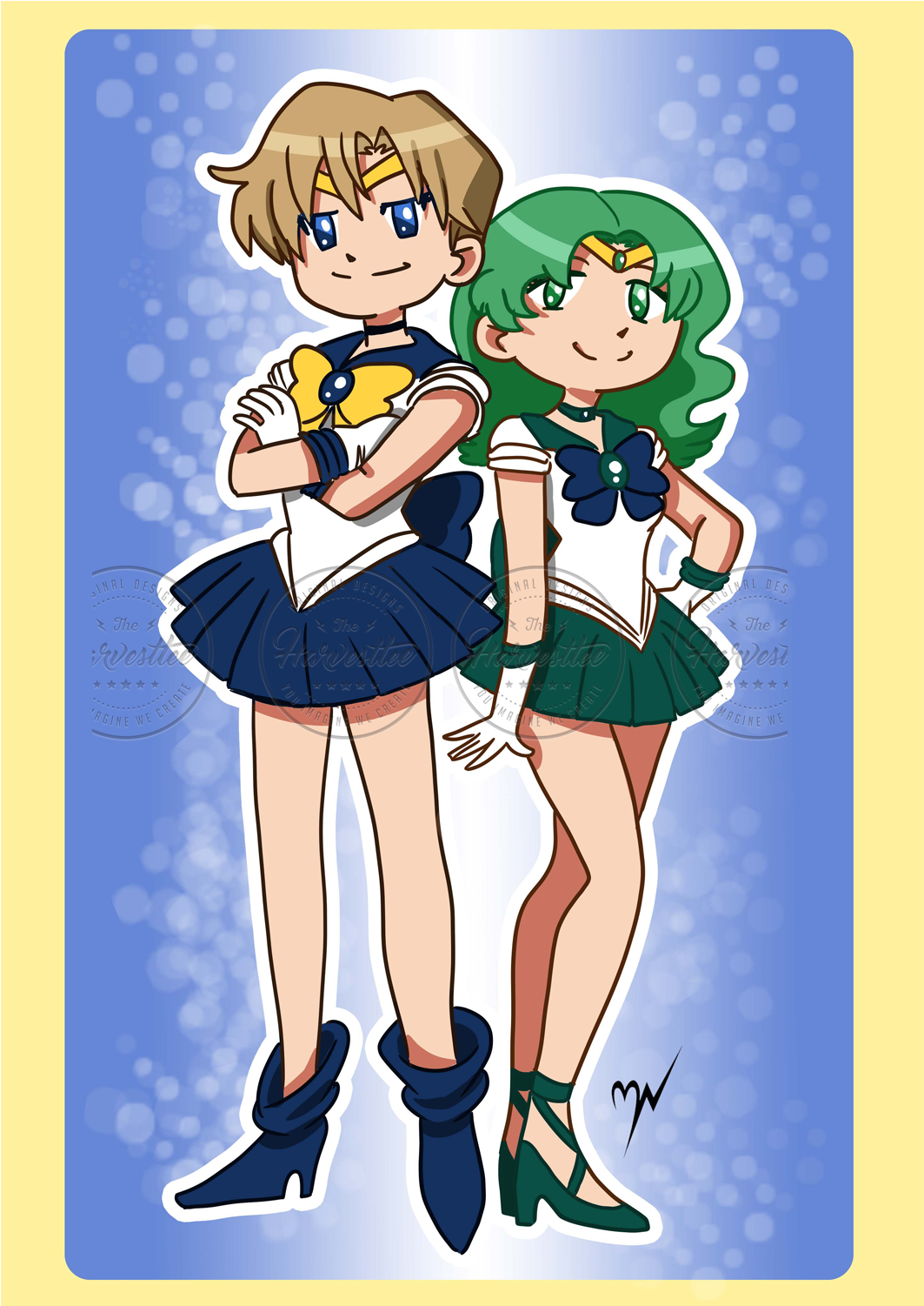 Haruka Y Michiru - Cartoon Clipart (1500x1500), Png Download
