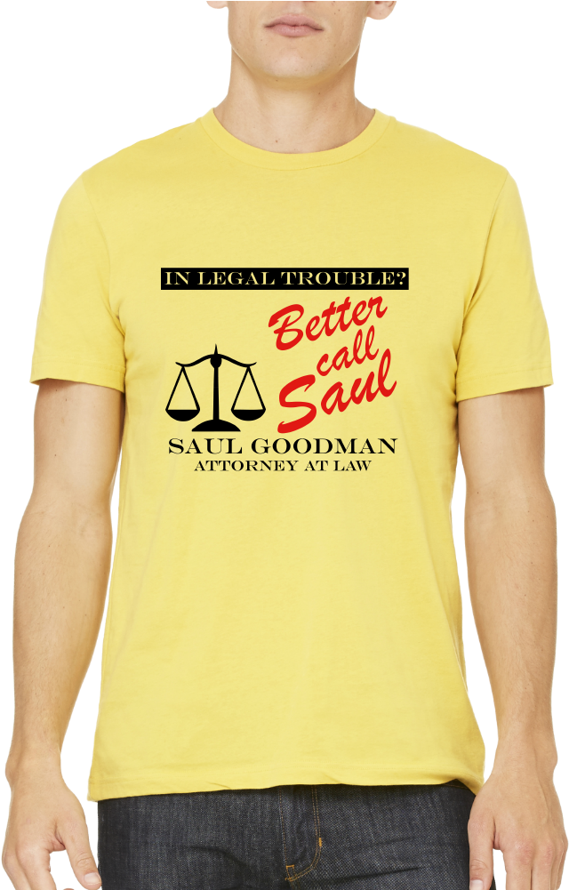 Standard Yellow Better Call Saul - Active Shirt Clipart (640x1001), Png Download