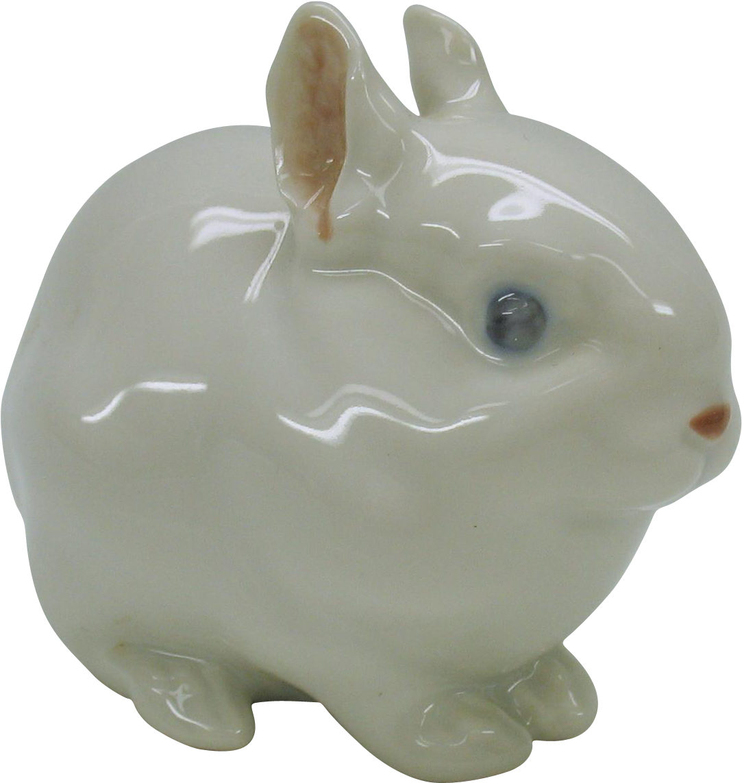 Vintage Royal Copenhagen Porcelain White Baby Gerbil - Figurine Clipart (1142x1142), Png Download