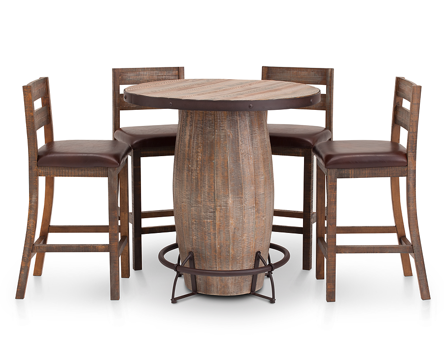 Casa Viejo 5pc Barrel Dining Group Features A Gorgeous, - Chair Clipart (900x900), Png Download