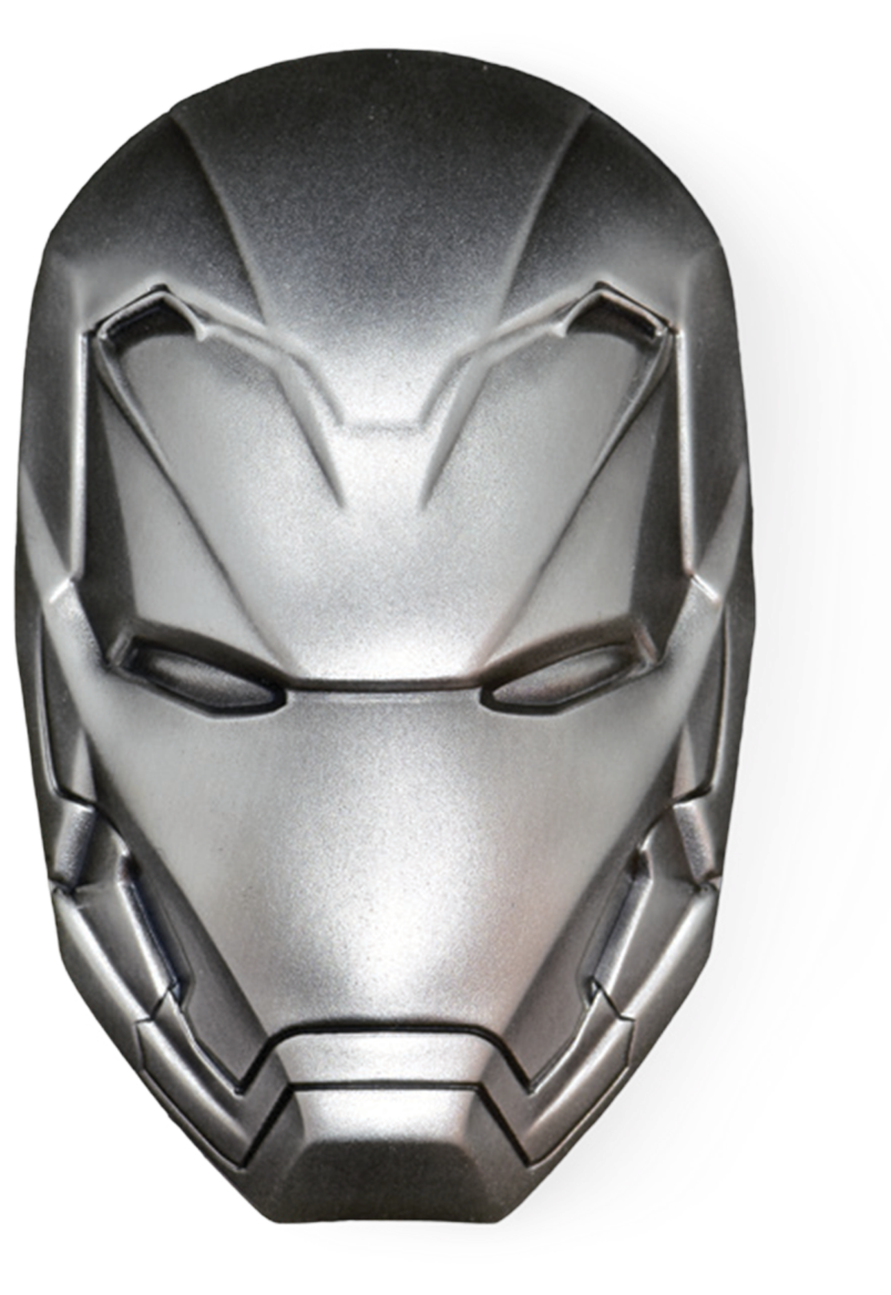 Iron Man Mask Marvel 2 Oz Silver Coin Clipart (900x1200), Png Download