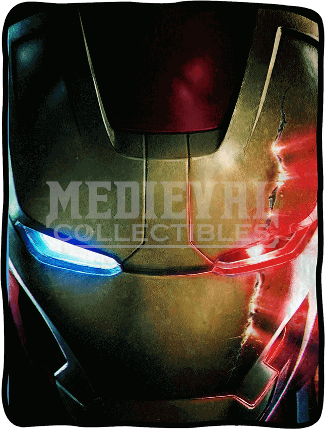 Avengers 2 Iron Man Face Fleece Blanket - Ultron Y Iron Man Clipart (850x850), Png Download