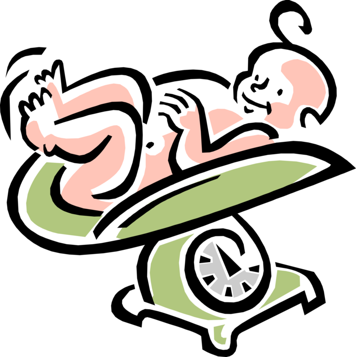 Vector Illustration Of 1950's Vintage Style Newborn - Low Birth Weight Clipart - Png Download (699x700), Png Download