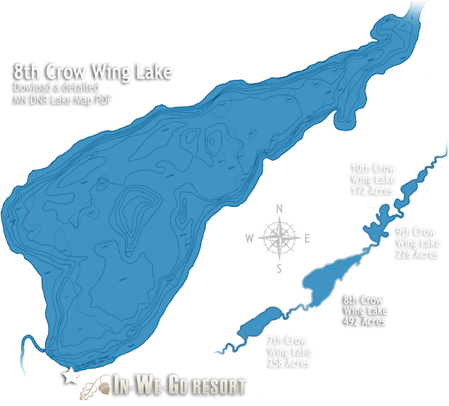 8th Crow Wing Lake Map Clipart (700x592), Png Download